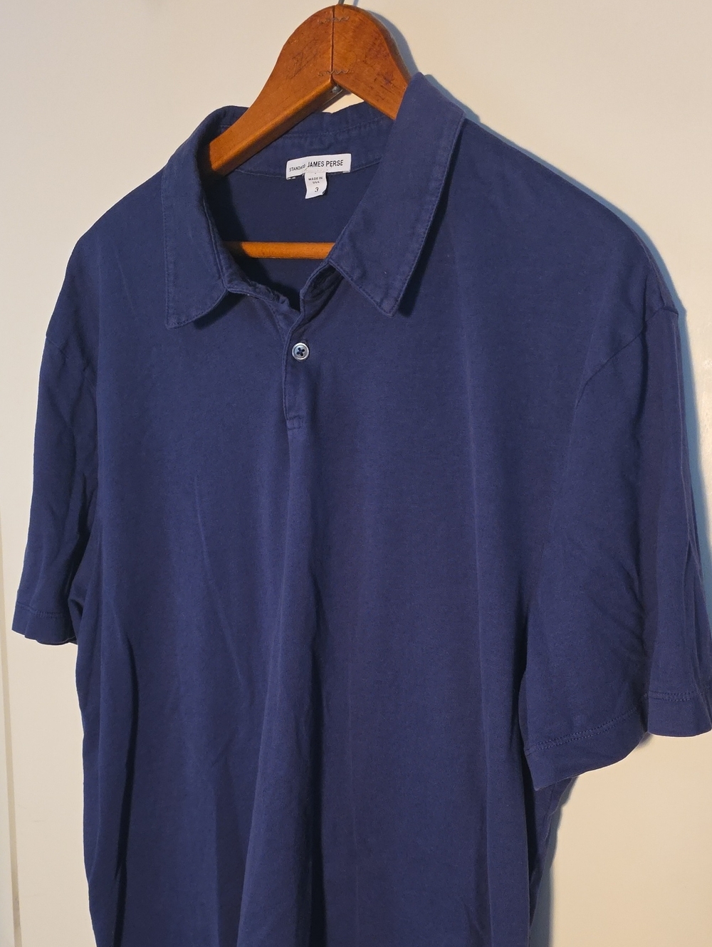 James Perse Large Navy Short-Sleeve Polo Awesome Condition